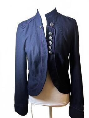 Vintage Y2K Women’s Wool Blend Marching Band Military Jacket Navy Last Parade L